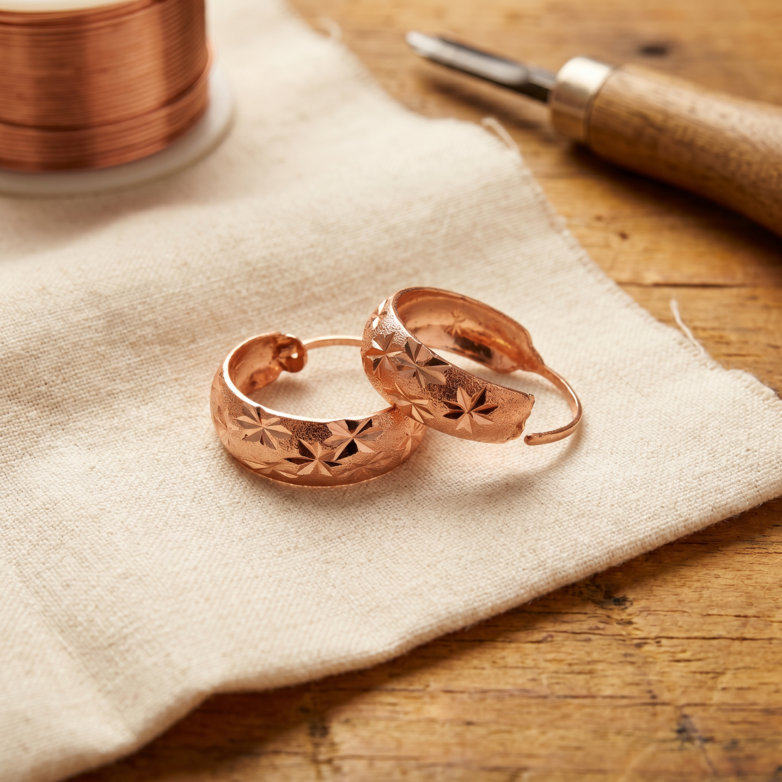 Shirley's Dew Copper Earrings