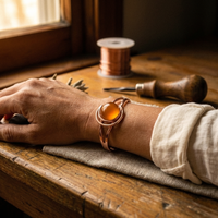 Shirley's Sphere Orange Copper Bracelet