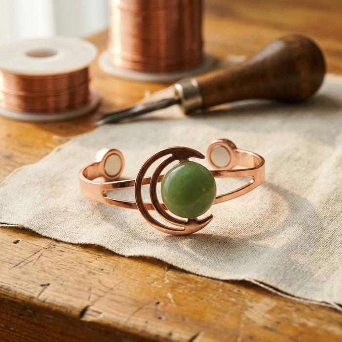 Shirley's Sphere Green Copper Bracelet